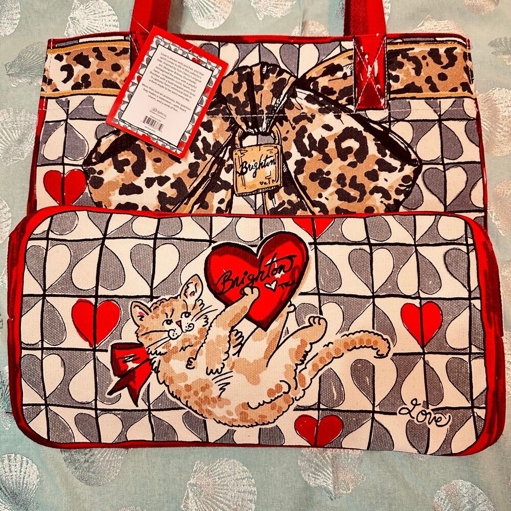 NWT Brighton Wild Love Tote Bag - Hearts Cats NWT MSRP $150 LIMITED RELEASE
